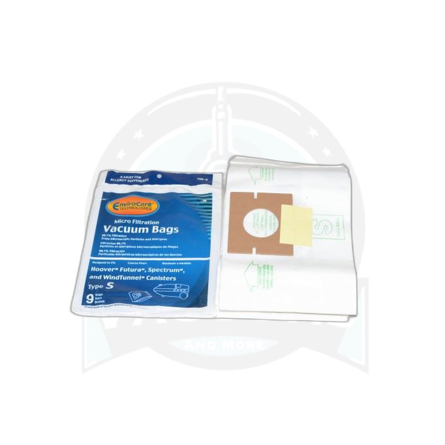 Hoover S Canister Micro Paper Bags - 9 Pack - Replacement Envirocare - Hoover