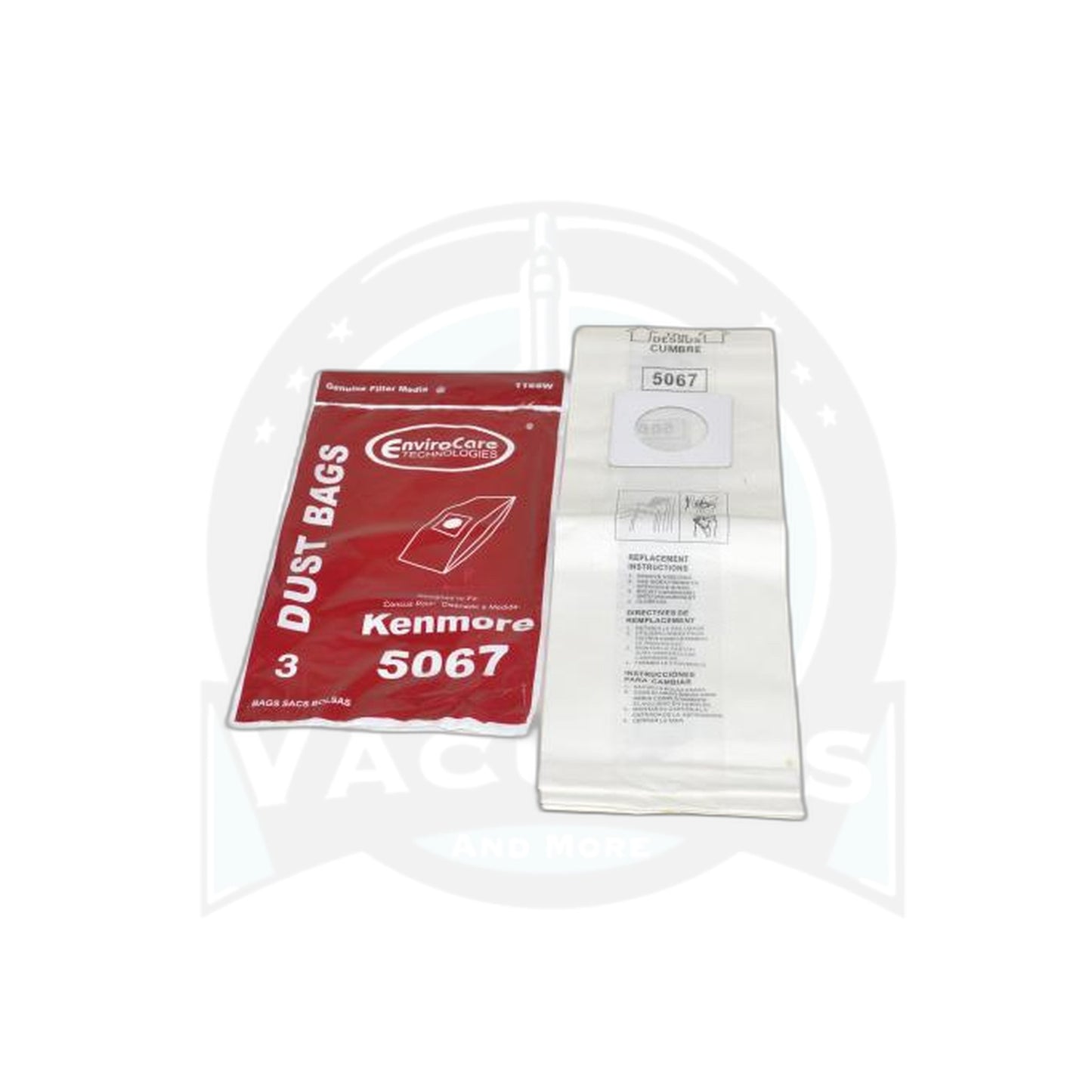 Upright Paper Bags - Kenmore 5067/5067-8 - 3 Pack - Type X - Kenmore