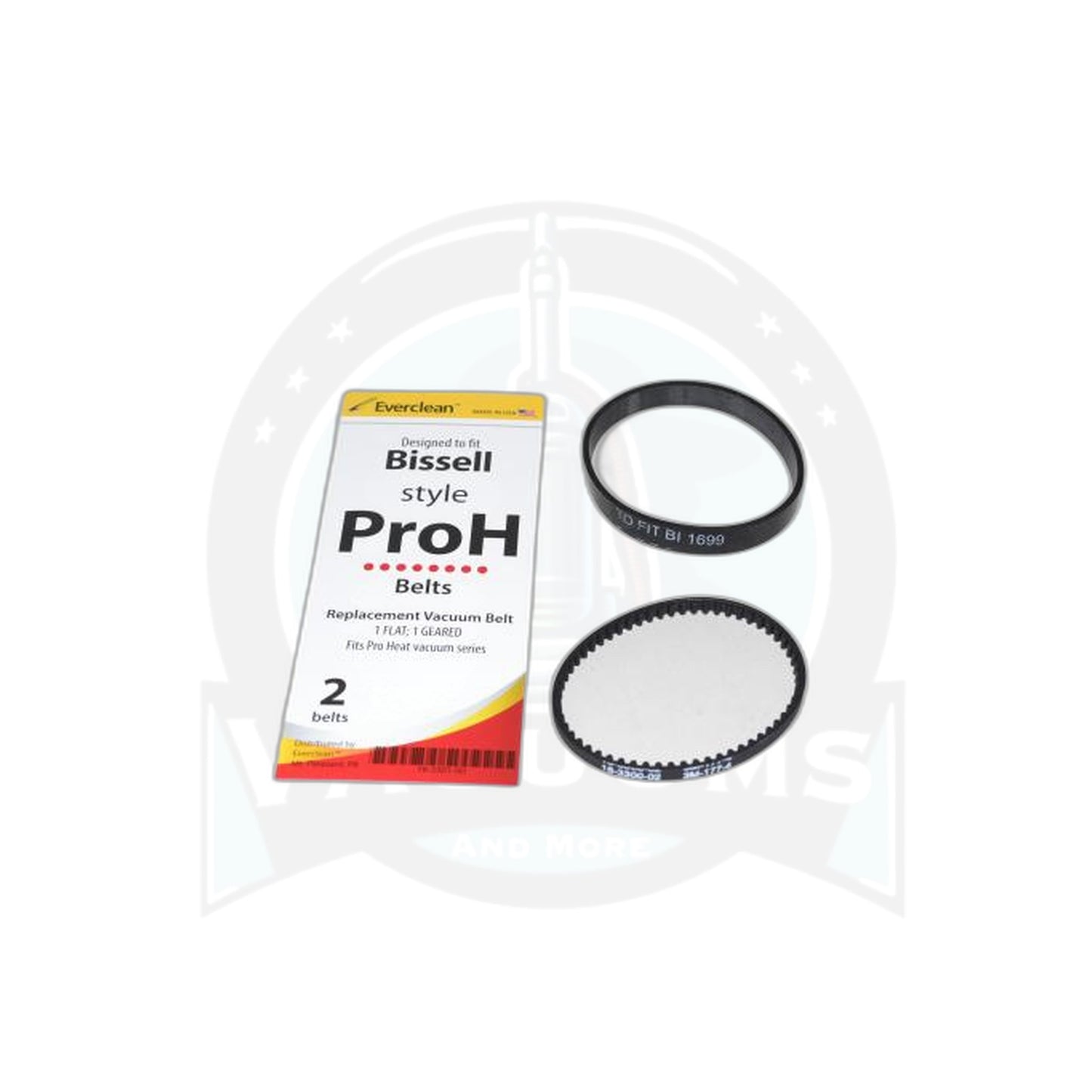 Bissell ProHeat Belt Set 1 Flat and 1 Geared Replacement