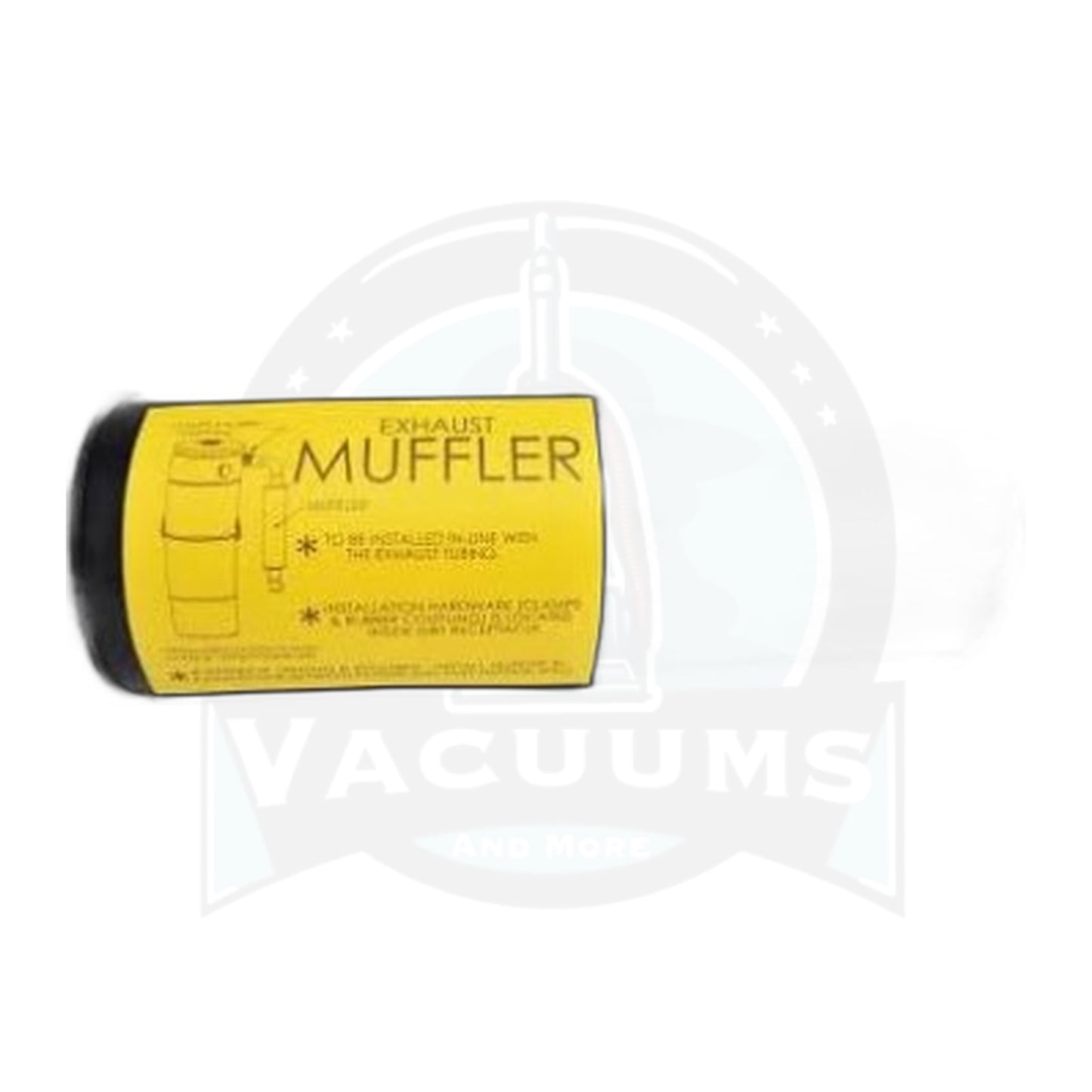 Universal Deluxe Exhaust Muffler, 12" x 4-1/2" Black Vacuum Silencer