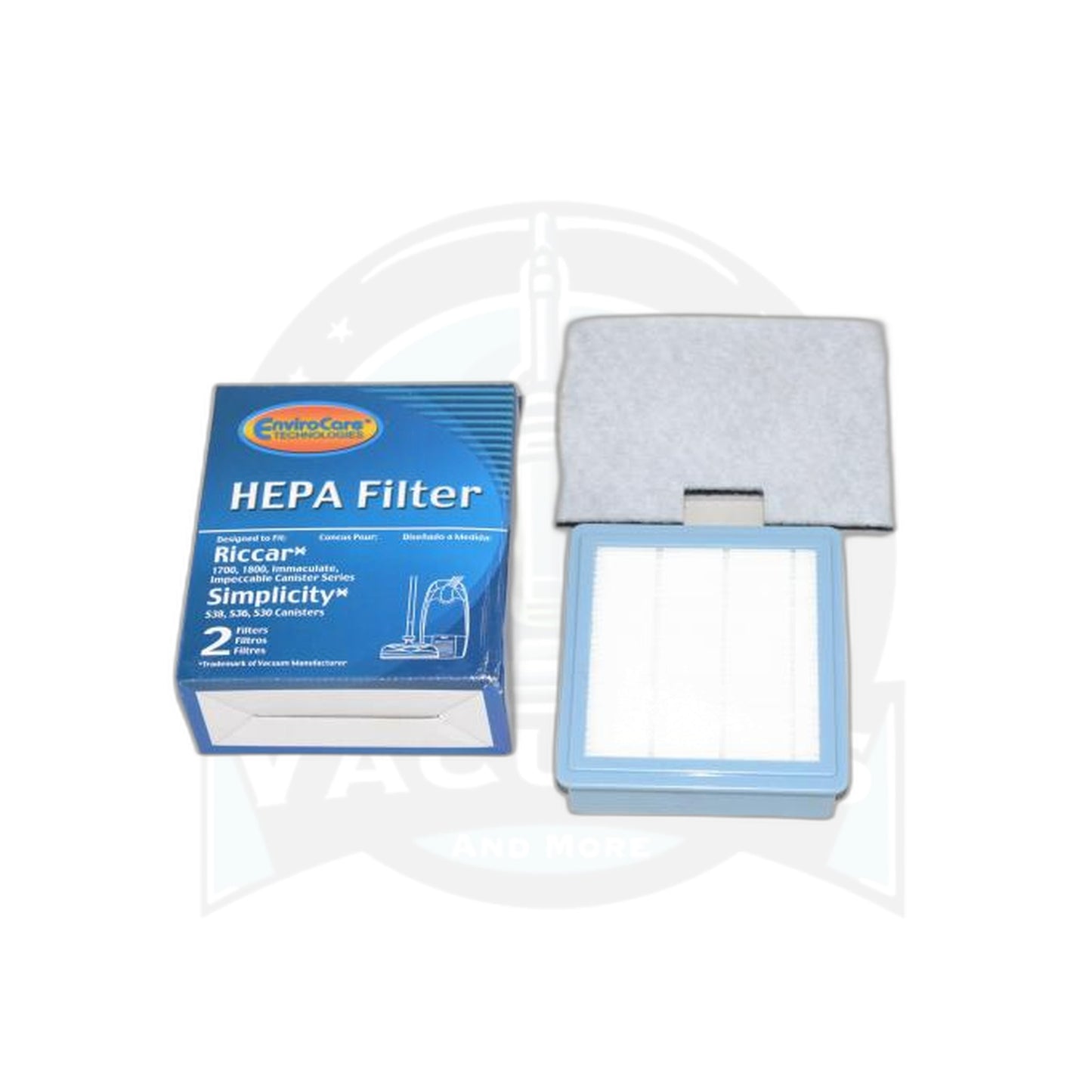 Riccar 1700/1800 Series HEPA and Charcoal Filter Set - 2 Pack - Simplicity