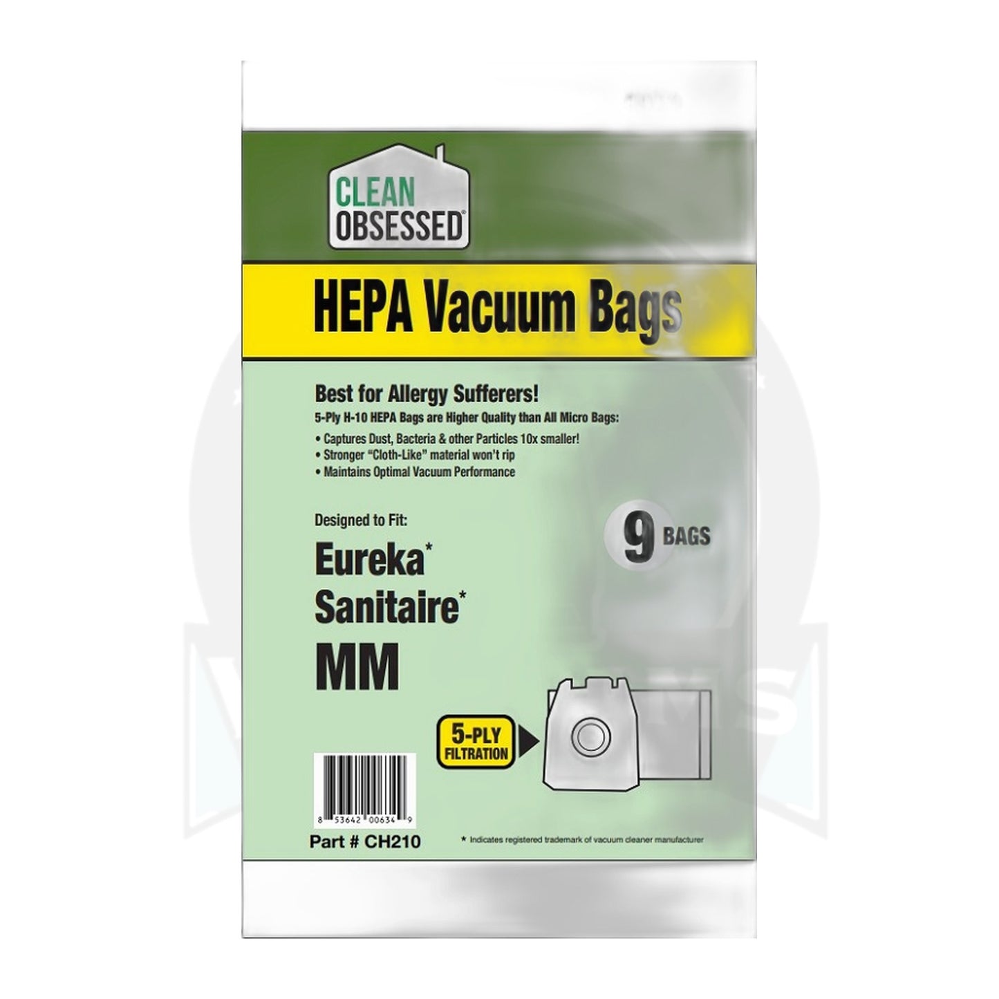 Clean Obsessed Eureka / Sanitaire Type MM HEPA Bags, 9-Pack