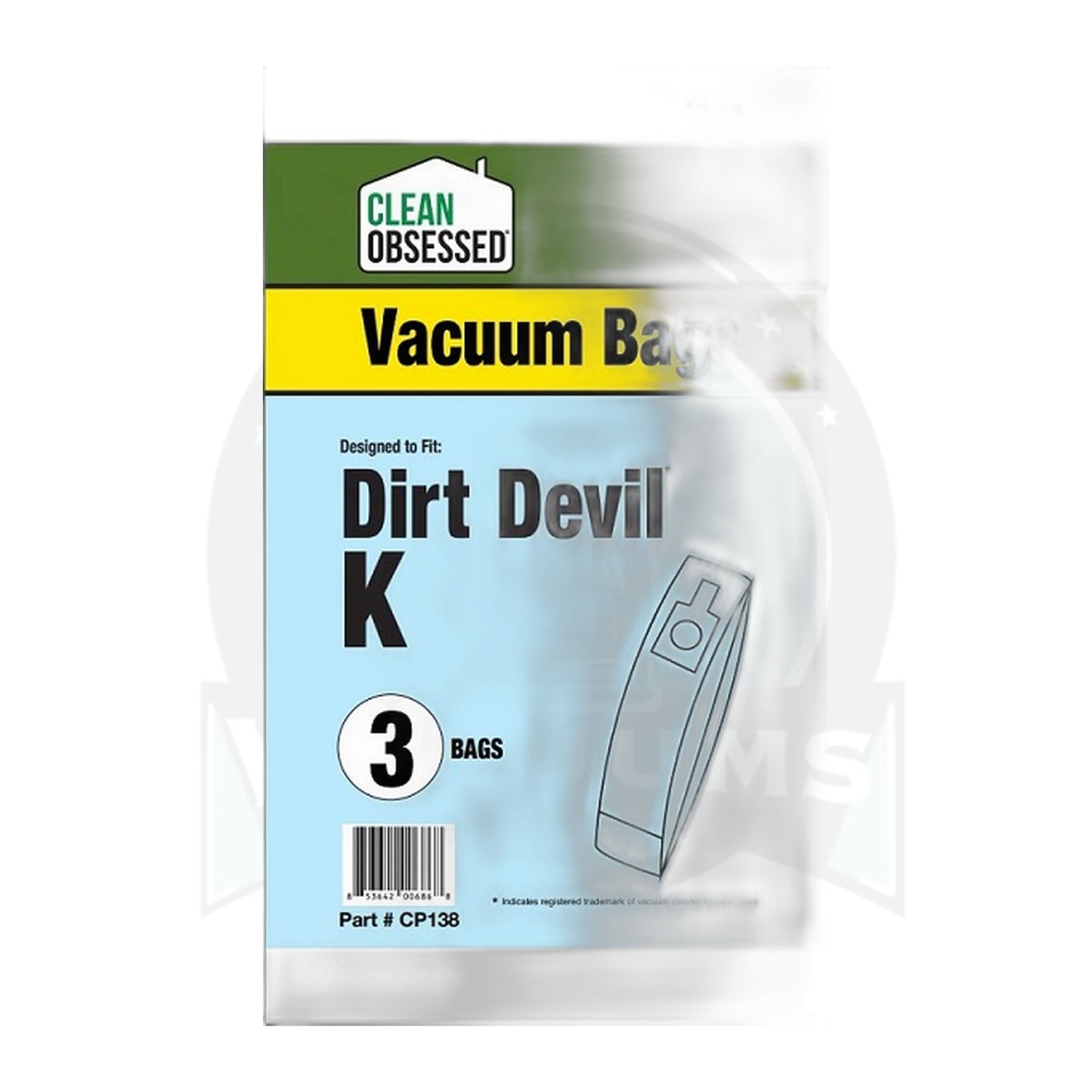Clean Obsessed Type K Micro Paper Bags for Royal & Dirt Devil, 3-Pack