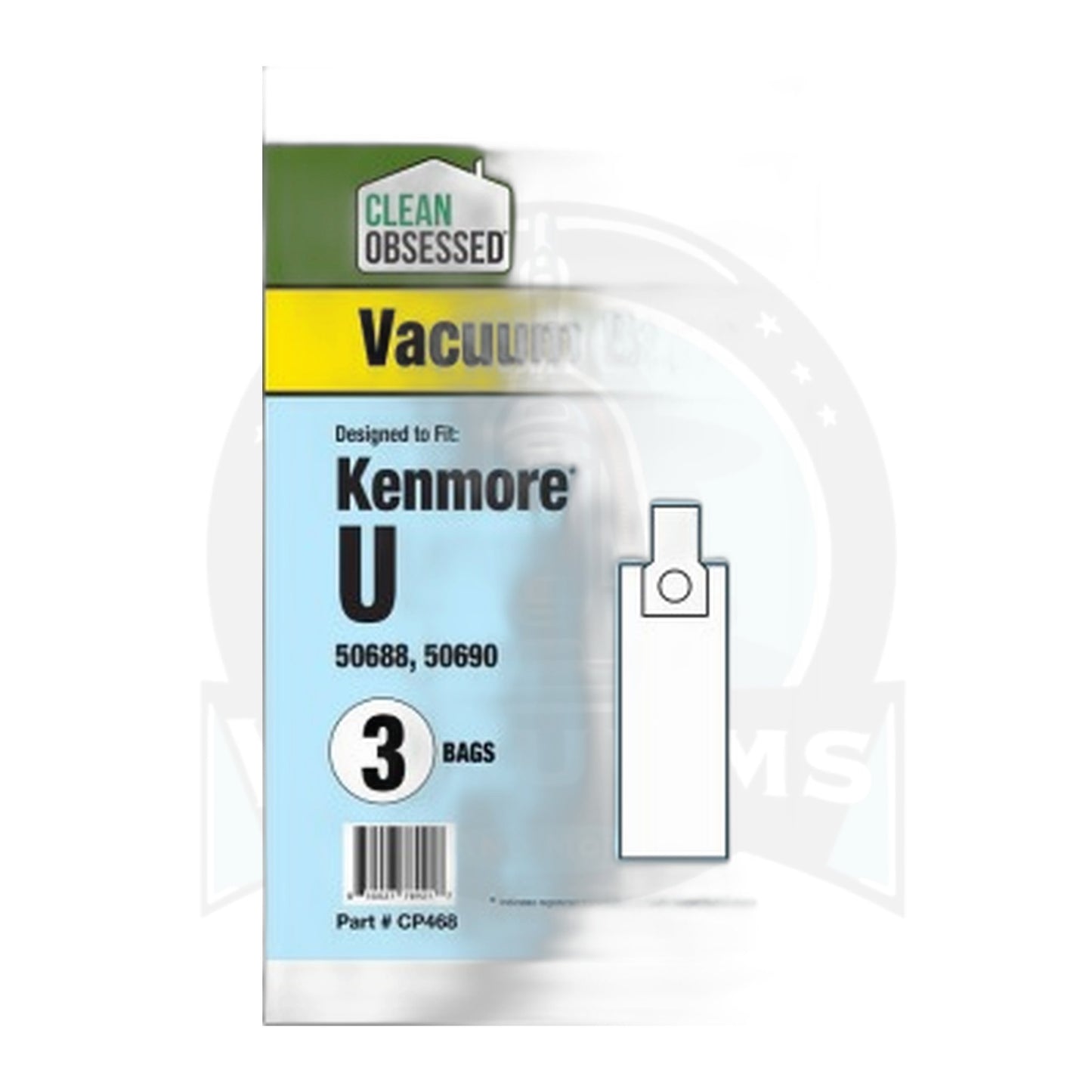 Kenmore 50688 50690 Type U Micro Vacuum Bags, 3-Pack