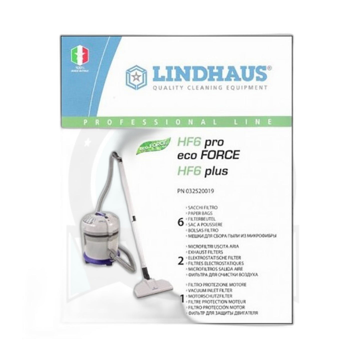 Lindhaus HF6 Microfiber Dust Bag Package - 6 Bags + Filters