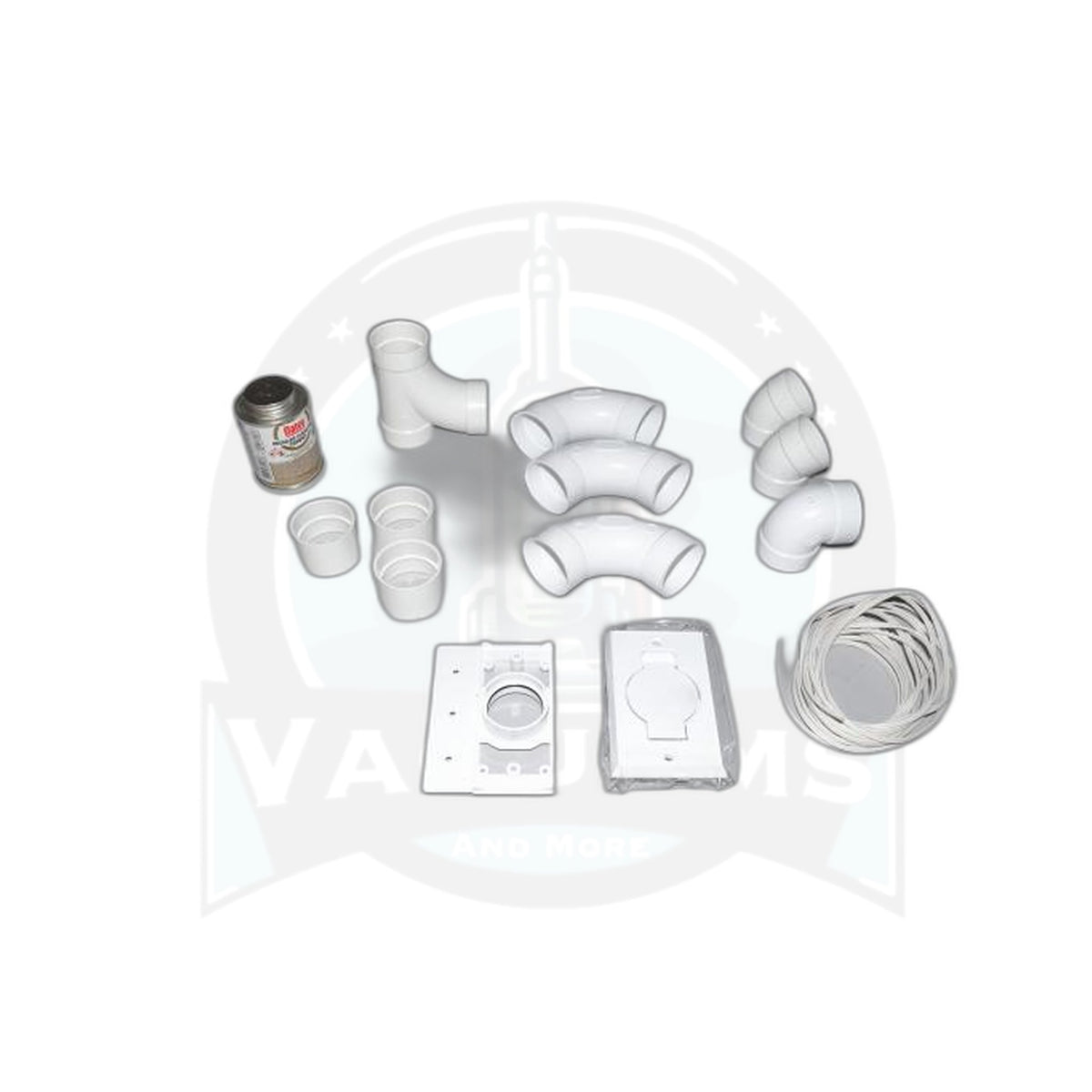Central Vacuum Single Inlet Installation Kit - White