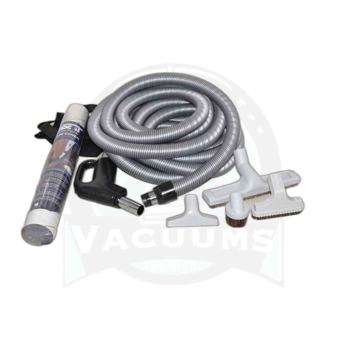 Central Vacuum Attachment Kit - 35 Ft Low Voltage Hose with 5-Piece Tool Set