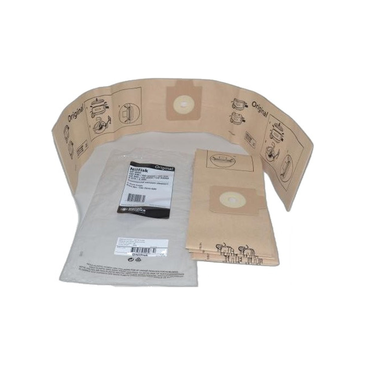 Paper Bags - Kent GD930 / EuroClean UZ930 / Nilfisk / AEG-Electrolux - 5 Pack