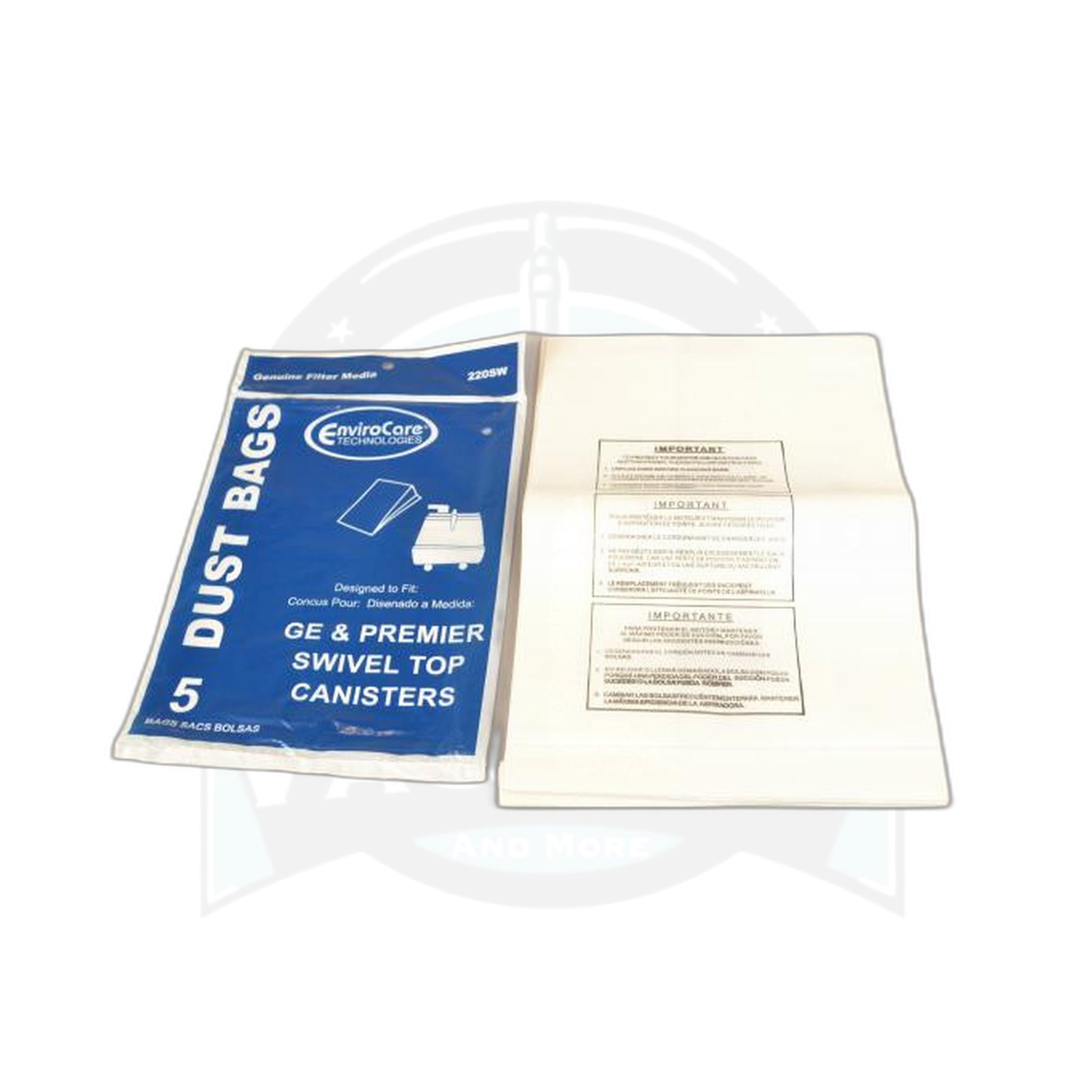 Canister Paper Bags - GE - 5 Pack - GE