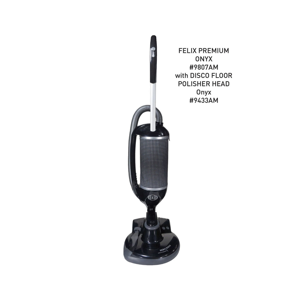 SEBO FELIX Premium Upright Vacuum with ET-1 Power Head and Parquet Brush, Onyx Black