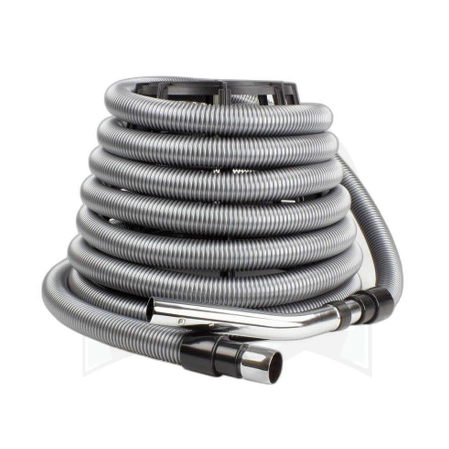 35 ft Silver Crushproof Vacuum Hose, 1-1/4" Button-Lock Curved End