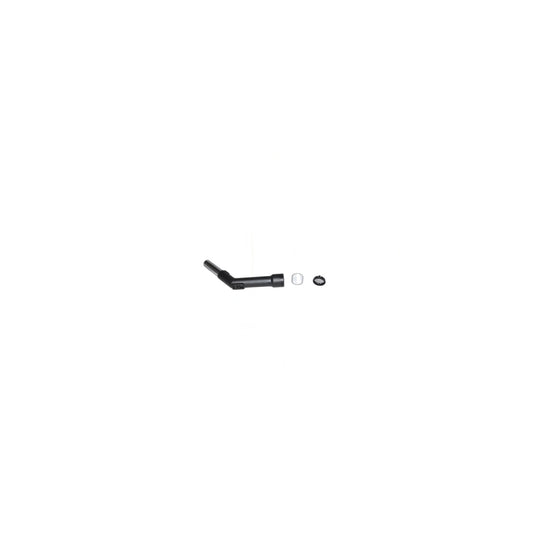 Curved Hose End - 1.25 Inch Metal with Repair Kit, Black