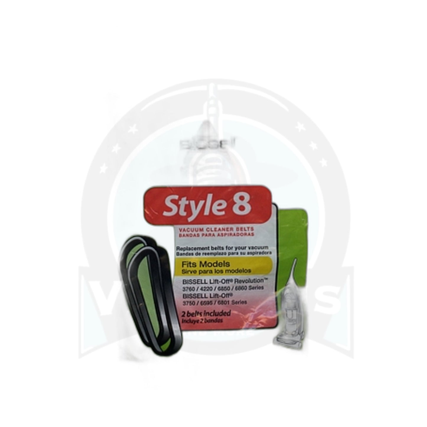 Bissell Style 8 Belts 2-Pack for Lift-Off 3750 6595 6801