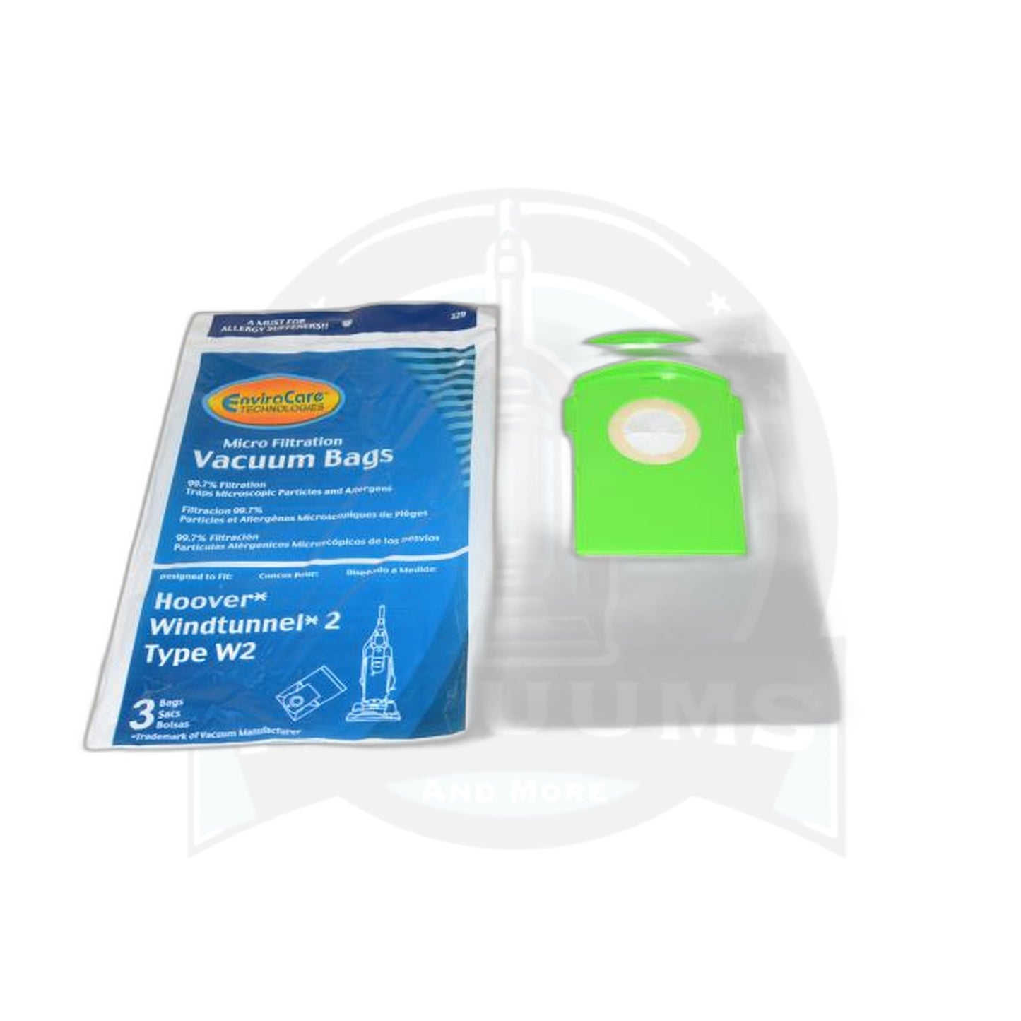 Micro Upt Paper Bags - Hoover - W2, 3 Pack, Windtunnel 2