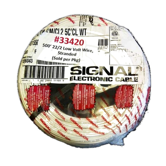 Low Voltage Wire 22/2 Stranded, 500' Reel, White