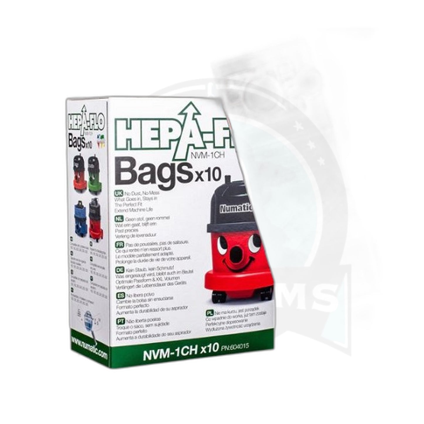 Numatic NaceCare NVM-1CH HepaFlo Bags, Henry & Hetty, 10-Pack