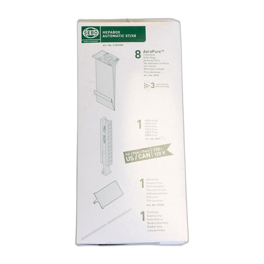 Genuine SEBO 51829AM X7/X8 HEPA service box