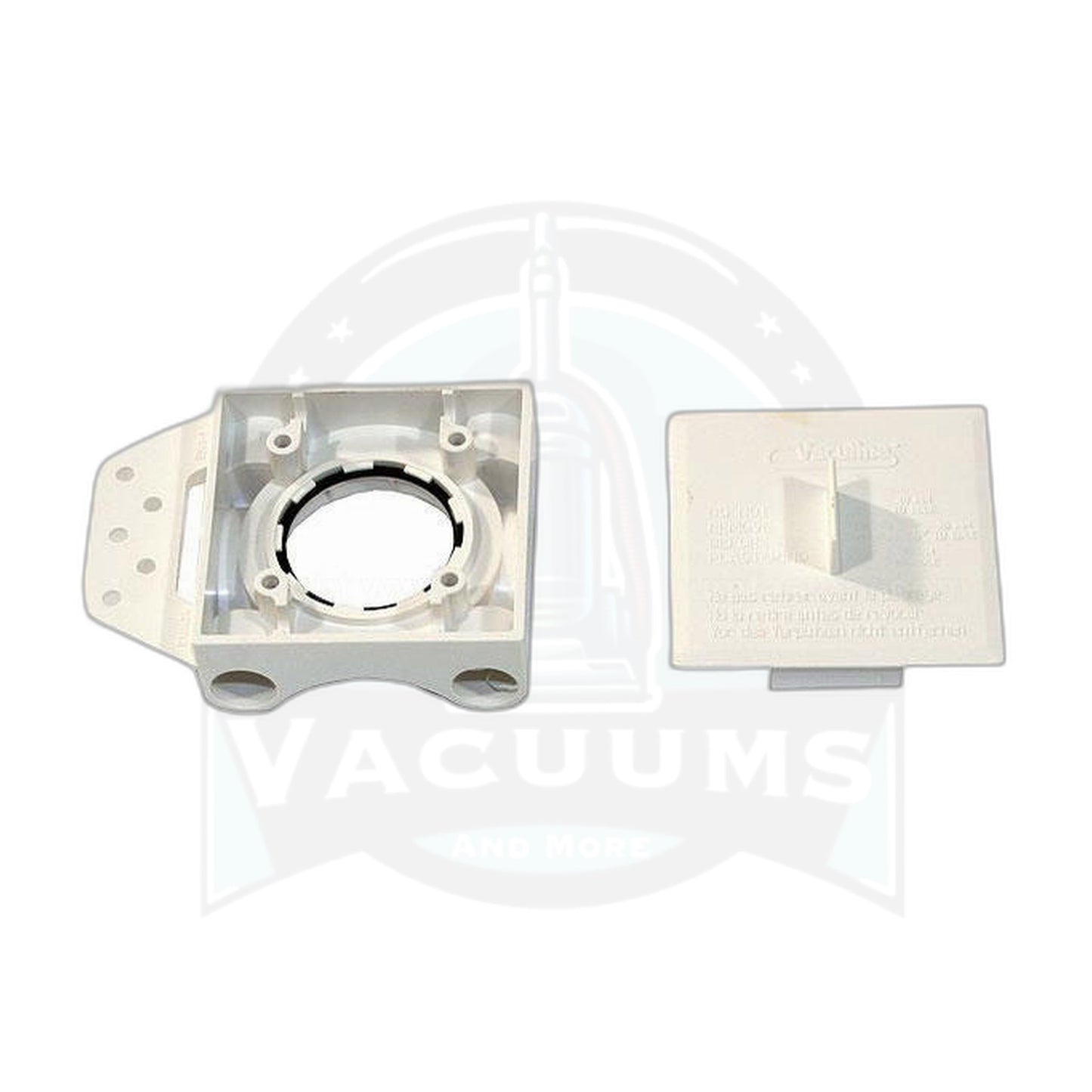 Vaculine ES Inlet Valve Mounting Plate with Plaster Guard, White