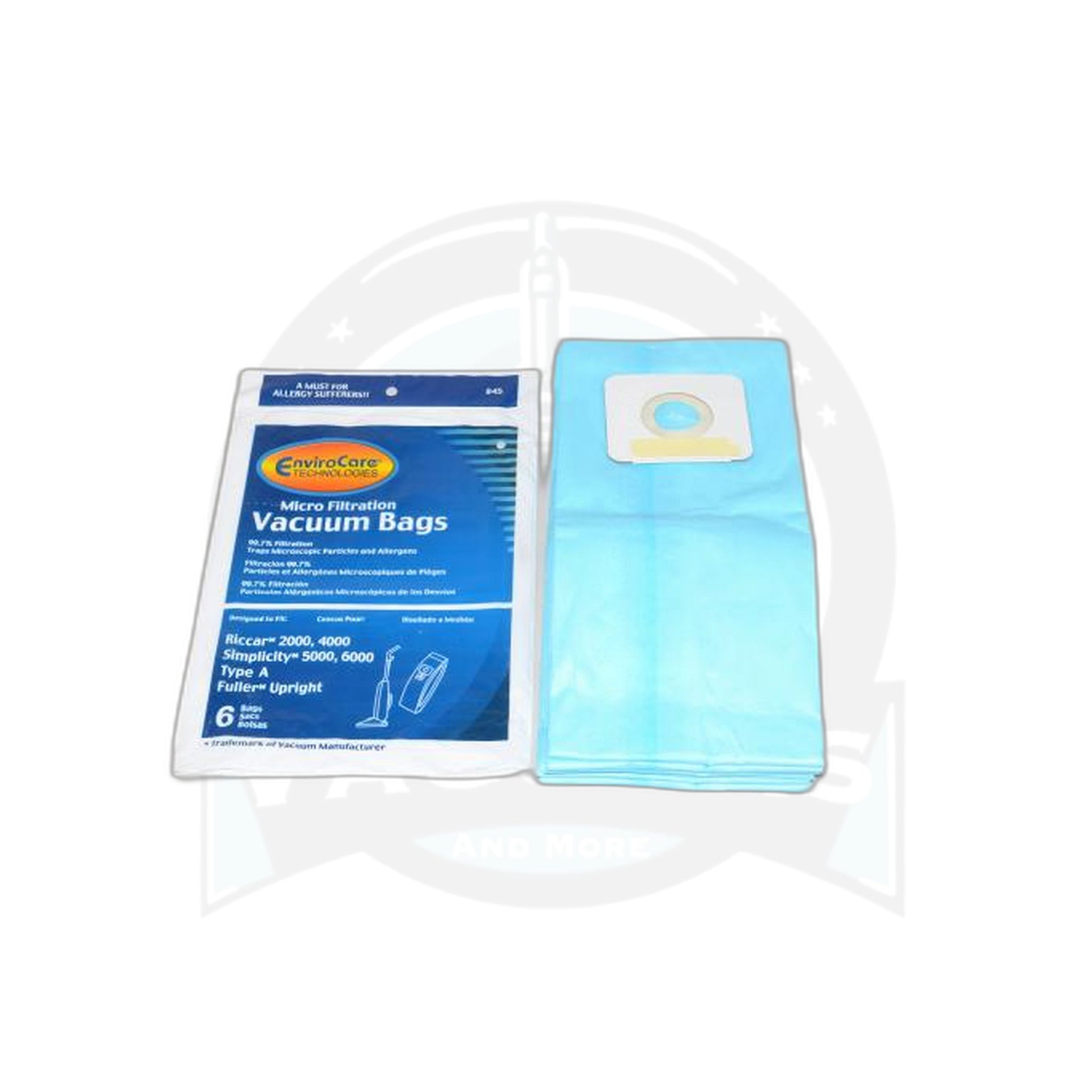 Fuller Brush / Riccar / Simplicity Type A Micro Paper Bags - 6 Pack - Upright - Fuller Brush