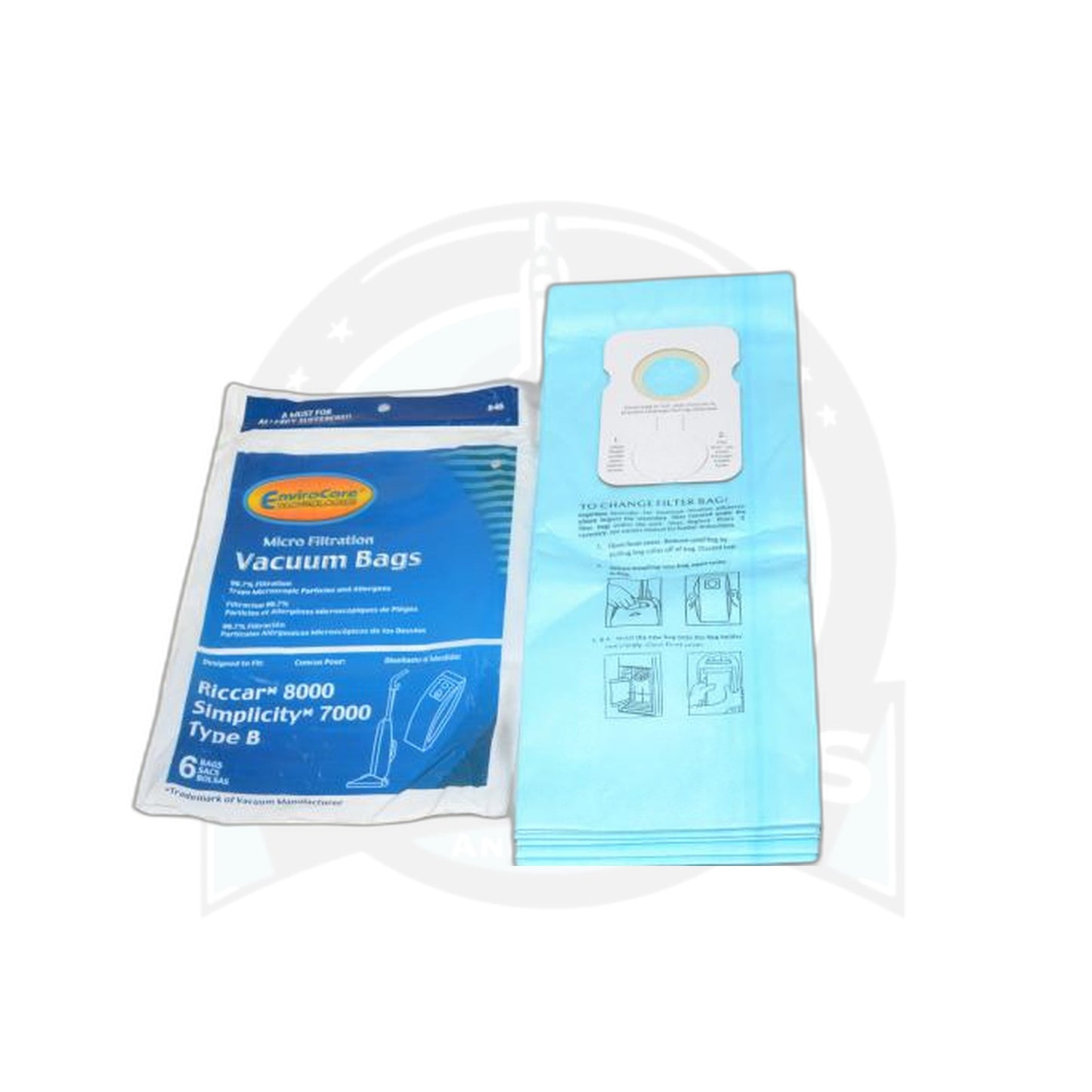 Simplicity B Micro Paper Bags - Riccar - 6 Pack - 7000/8000 Series - Riccar