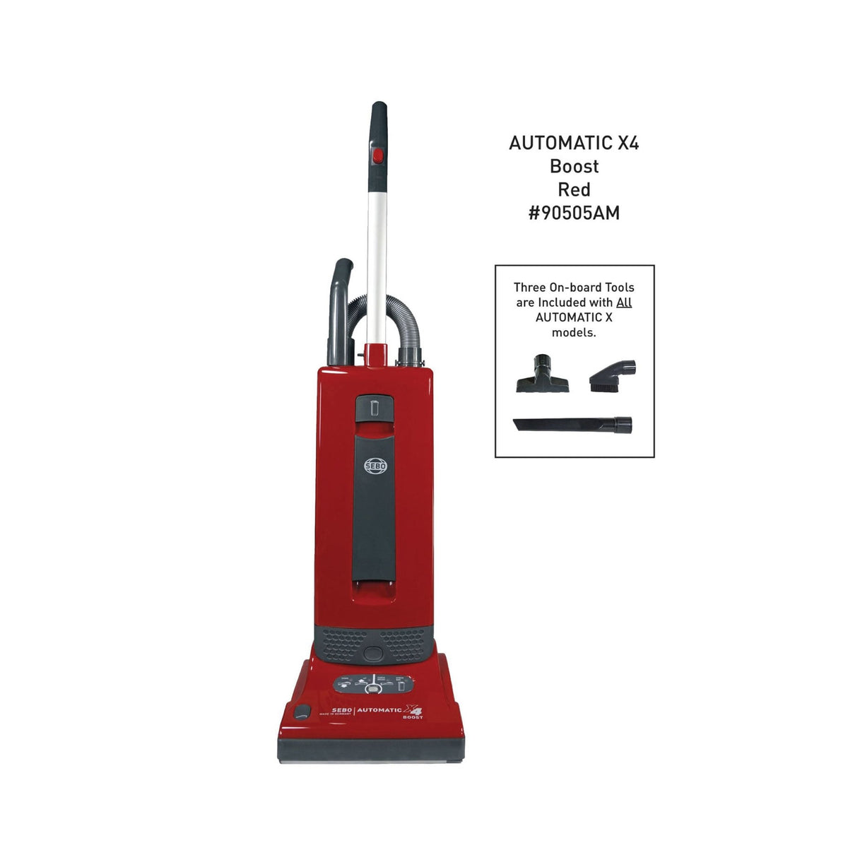 SEBO AUTOMATIC X4 Boost Bagged Upright Vacuum, White