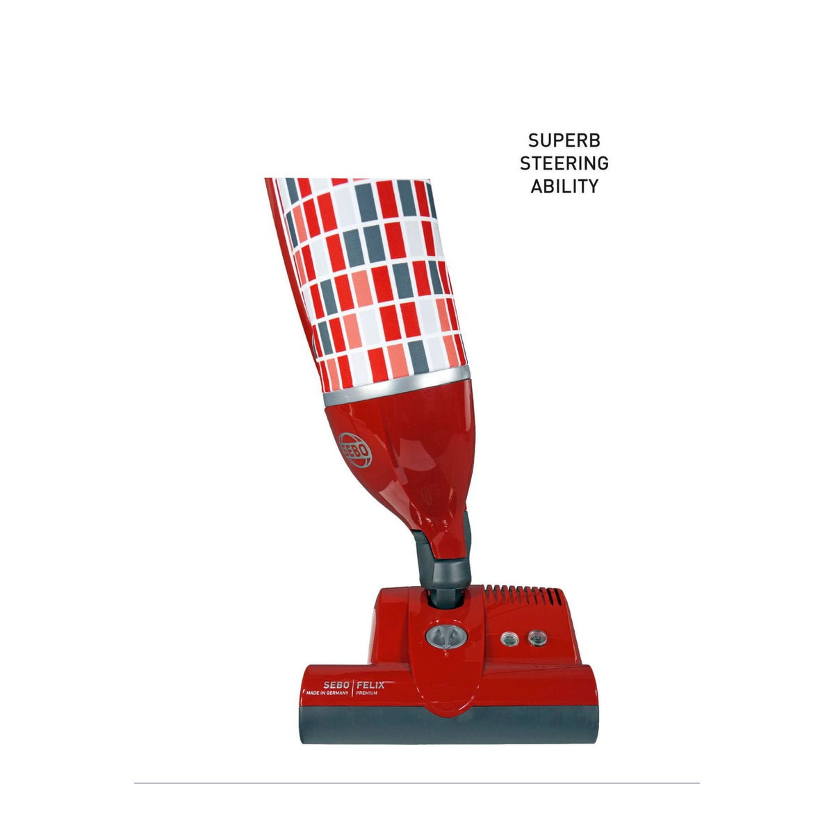 SEBO FELIX Premium Upright Vacuum with ET-1 Power Head and Parquet Brush, Rosso Red