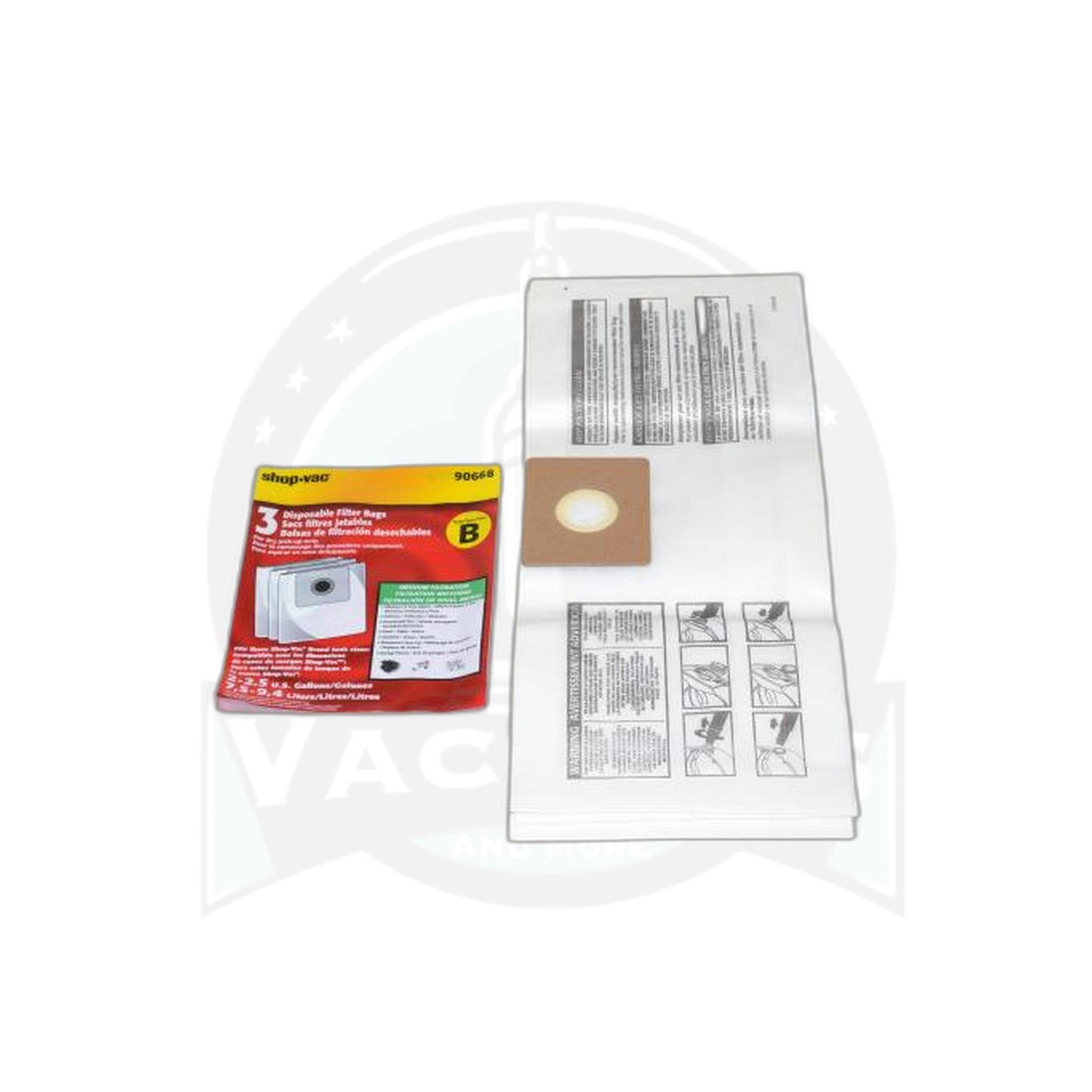 Type B Paper Bags - Shop-Vac All Around, 2-2.5-Gallon, 3-Pack - Shop-Vac
