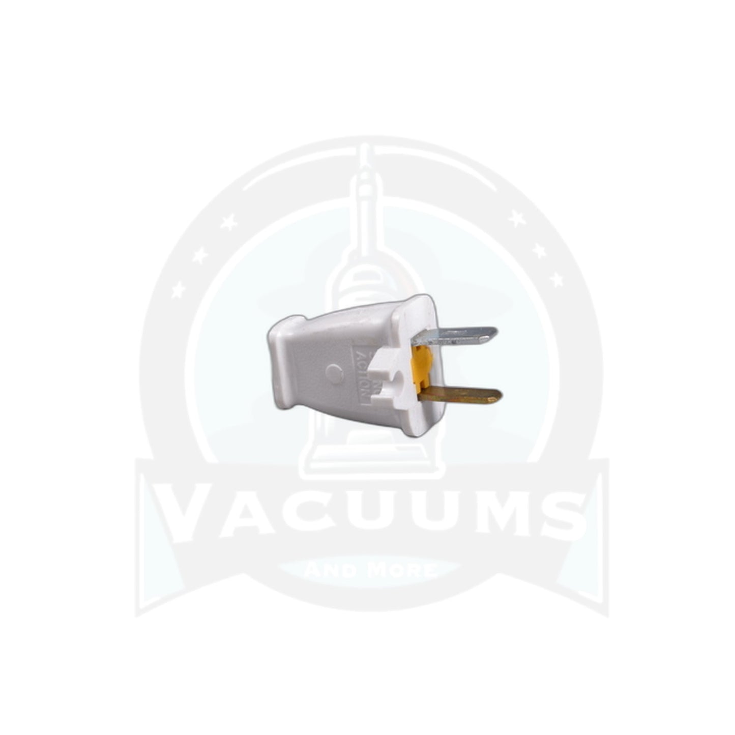 White Male Plug with Sta-Tite Grip - Vacuums and More