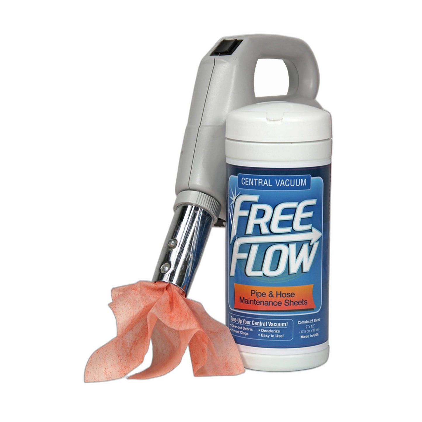 Free Flow Central Vacuum Pipe and Hose Maintenance Sheets, 25 Count