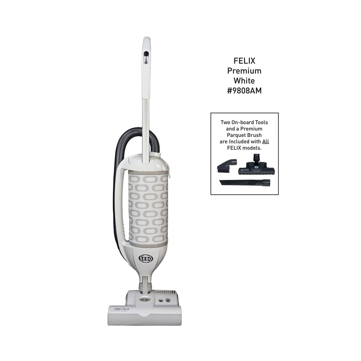 SEBO FELIX Premium Upright Vacuum with ET-1 Power Head and Parquet Brush, Rosso Red