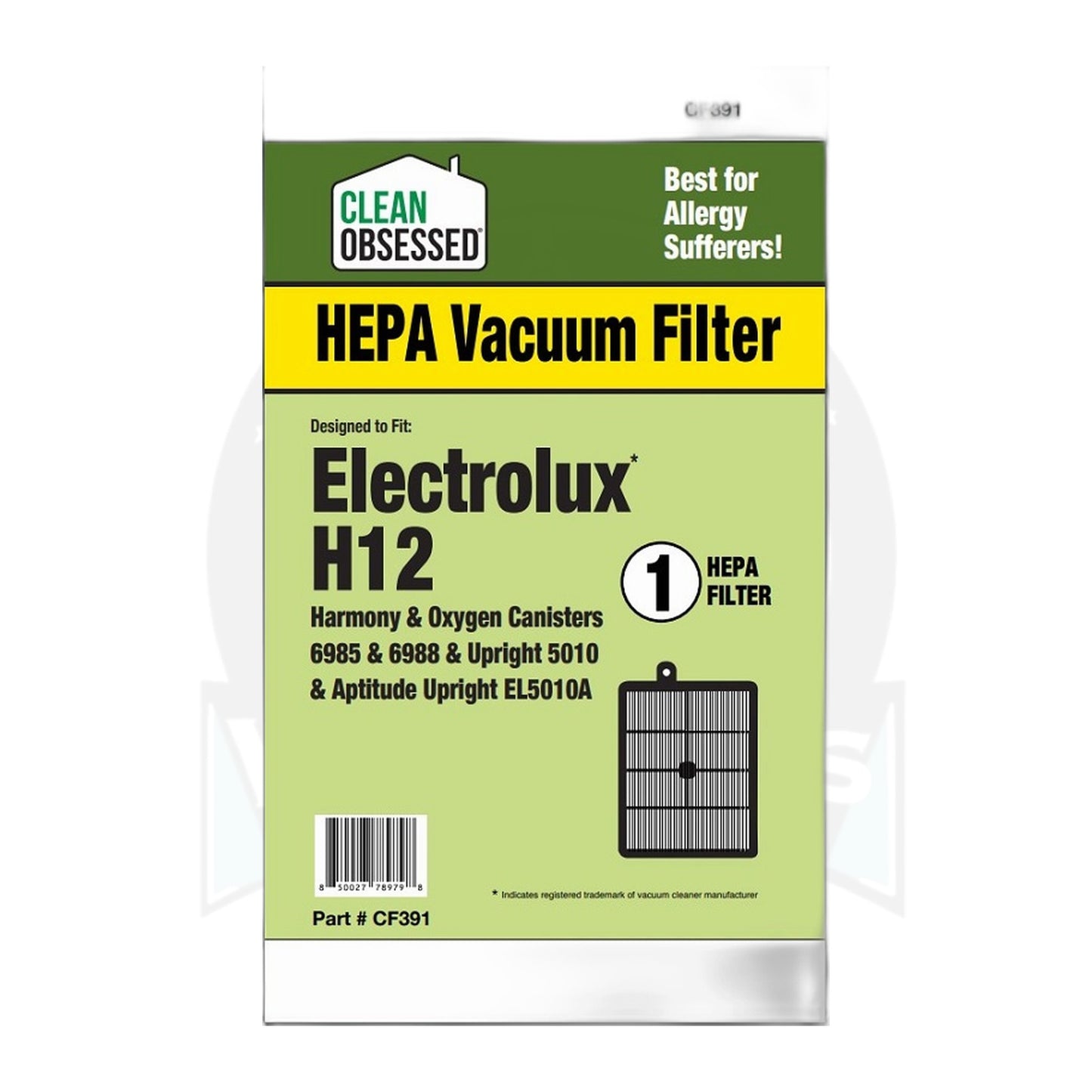 Eureka Electrolux HF12 HEPA Exhaust Filter for Harmony, Oxygen, Aptitude