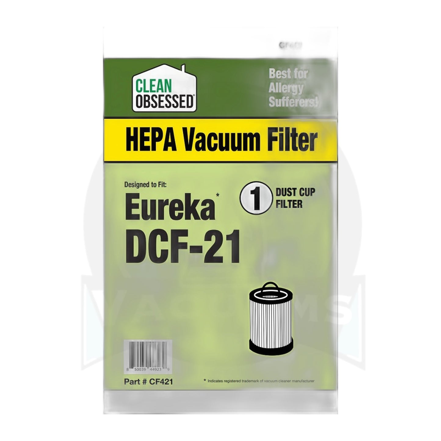 Eureka DCF-21 HEPA Filter for Bagless Uprights (Replacement)