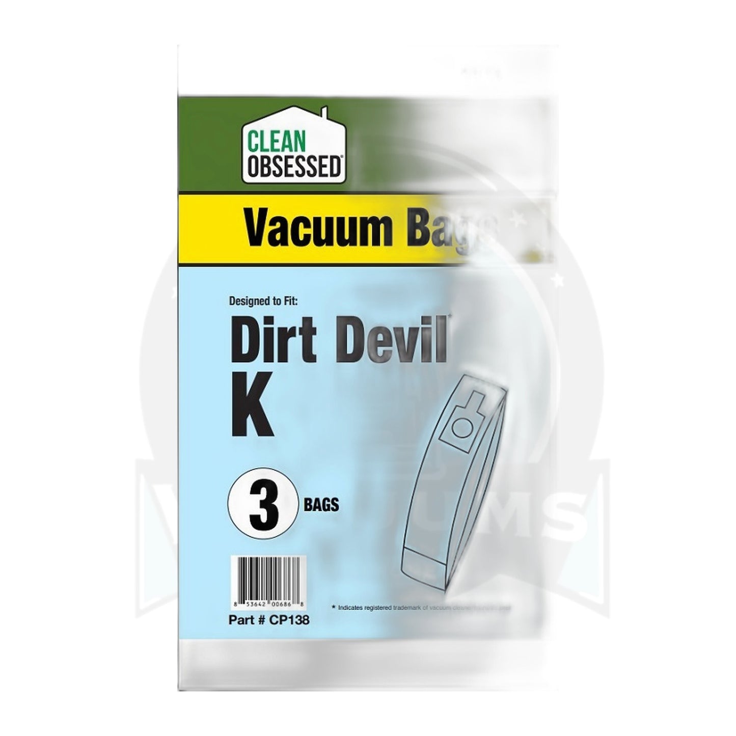 Clean Obsessed Type K Micro Paper Bags for Royal & Dirt Devil, 3-Pack