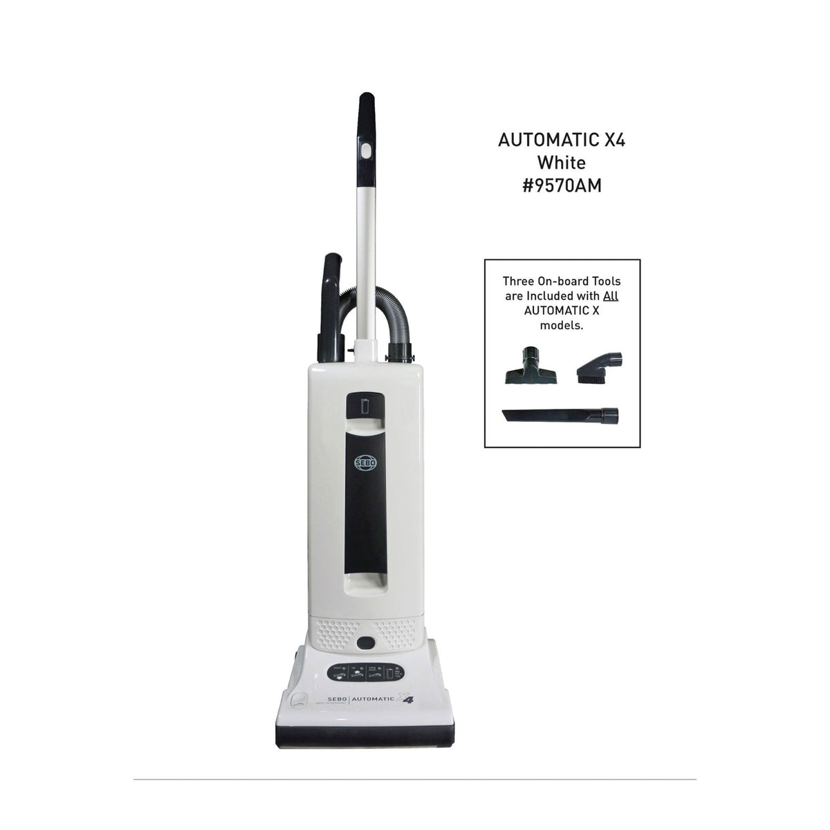 SEBO AUTOMATIC X4 Boost Bagged Upright Vacuum, White
