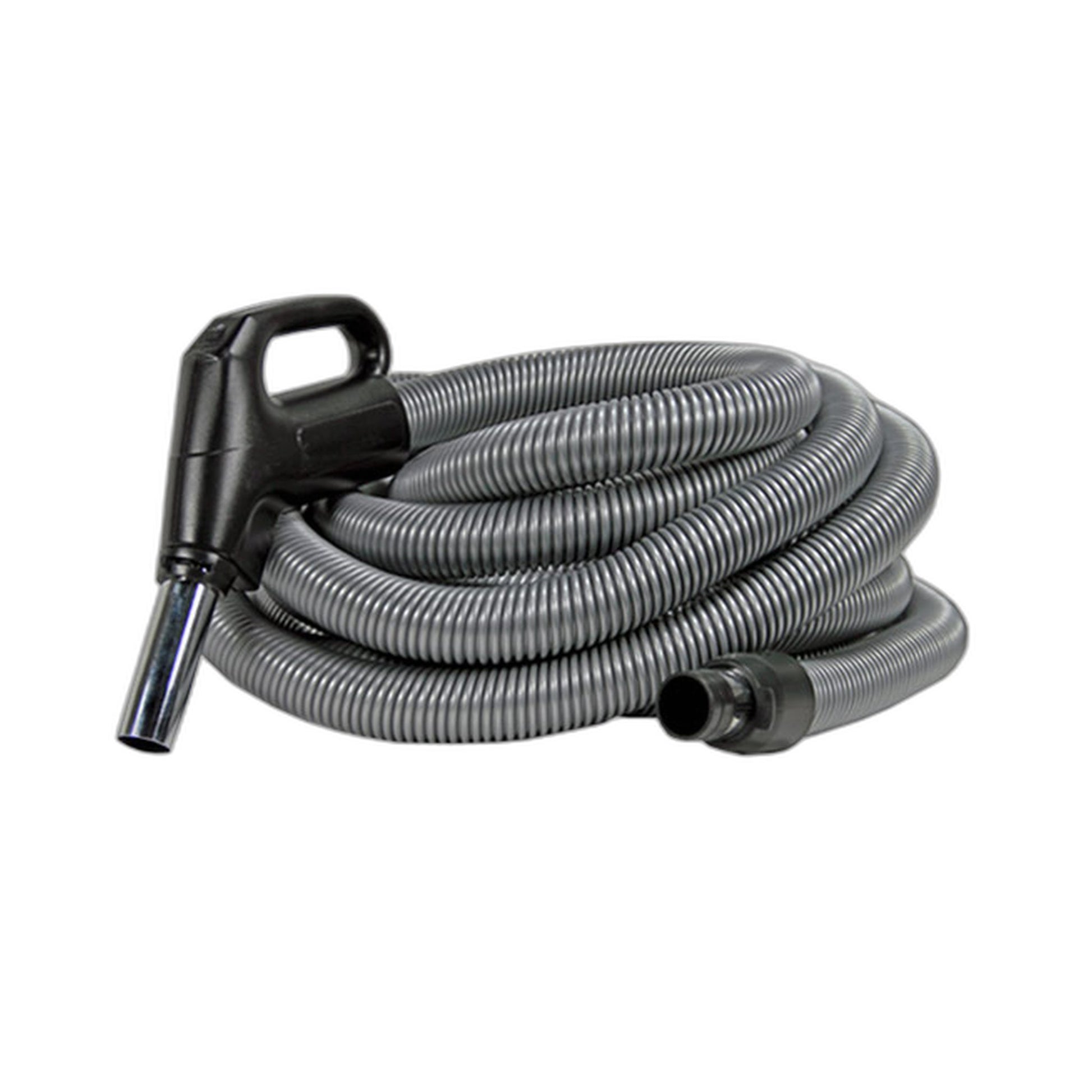35 ft Low Voltage Central Vacuum Hose with Gas Pump Handle, Silver