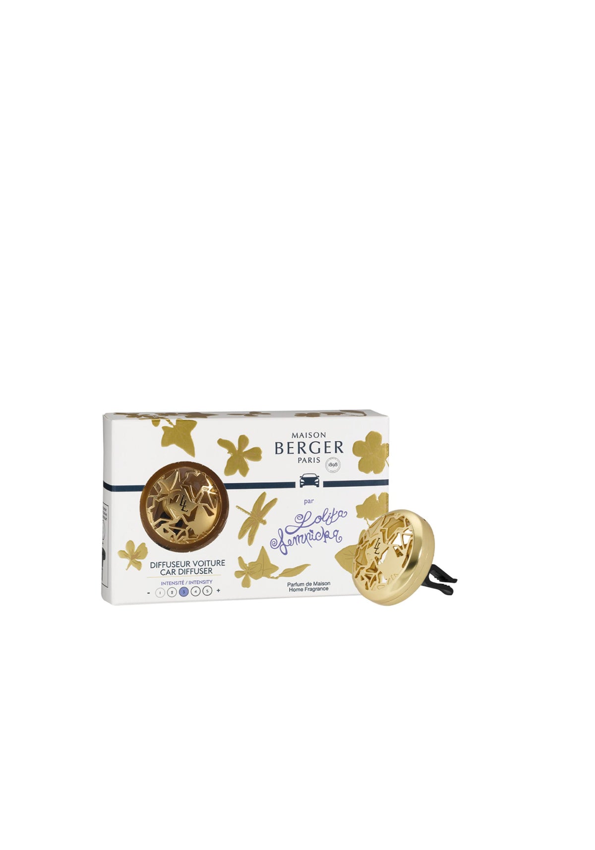 Maison Berger Lolita Lempicka Matte Gold Car Diffuser Kit