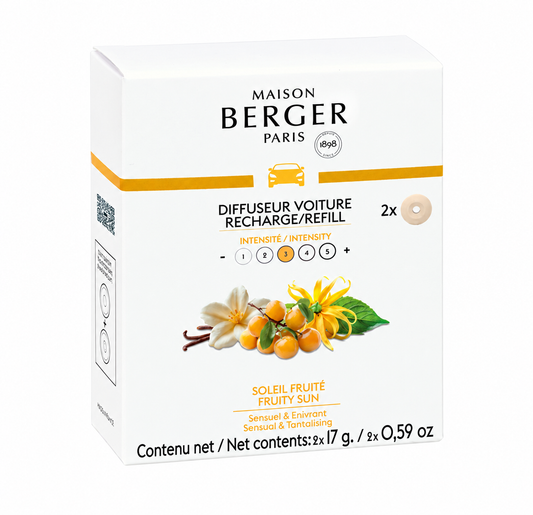 Maison Berger Set of 2 Fruity Sun Car Diffuser Refills