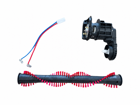 Miele 12475731 Triflex HX1 HX2 motor drive kit with brush roller and wiring on a white background