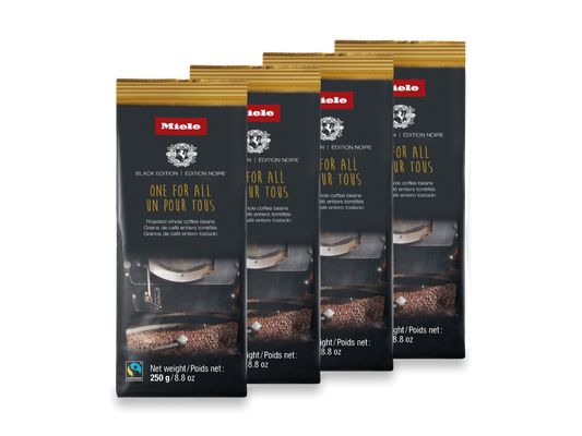 Miele Black Edition One for All whole coffee beans, four 250 g bags, 12792210