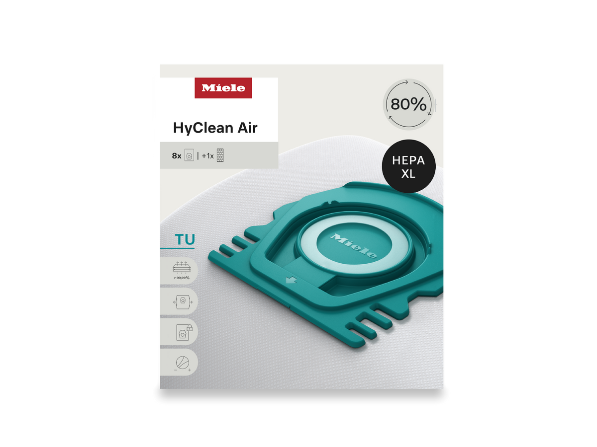 Miele TU HyClean Air Allergy XL Pack – 8 Count with HEPA Filter