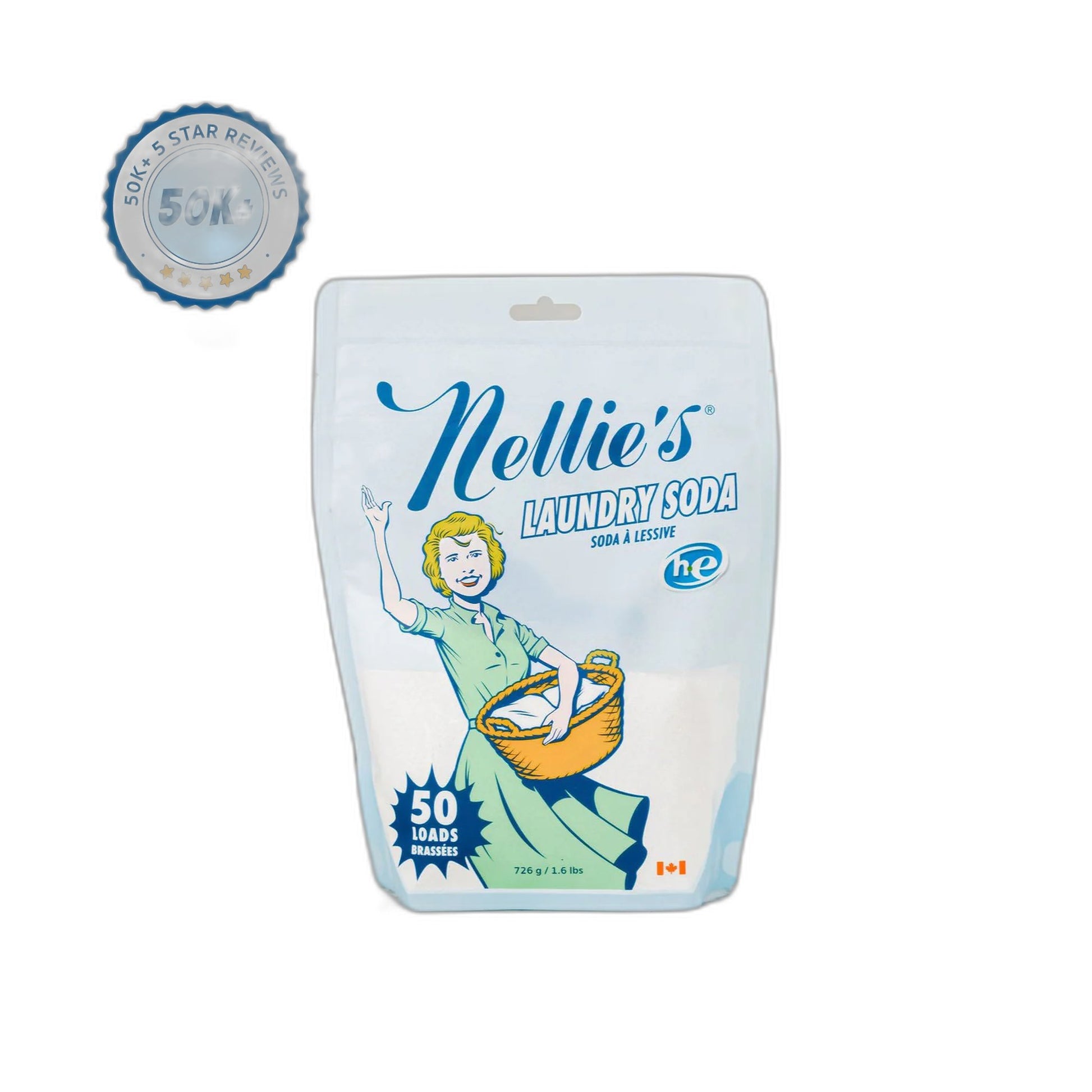 Nellie's Laundry Soda Pouch, 50 Loads