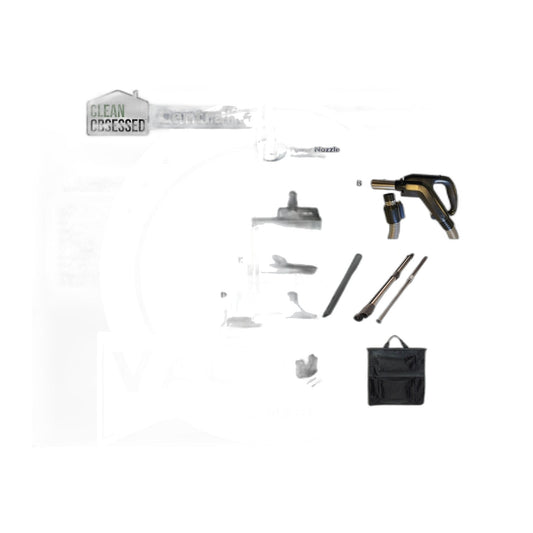 Clean Obsessed Complete SEBO Central Vac Kit, 35' Direct-Connect Hose, 15" Power Nozzle