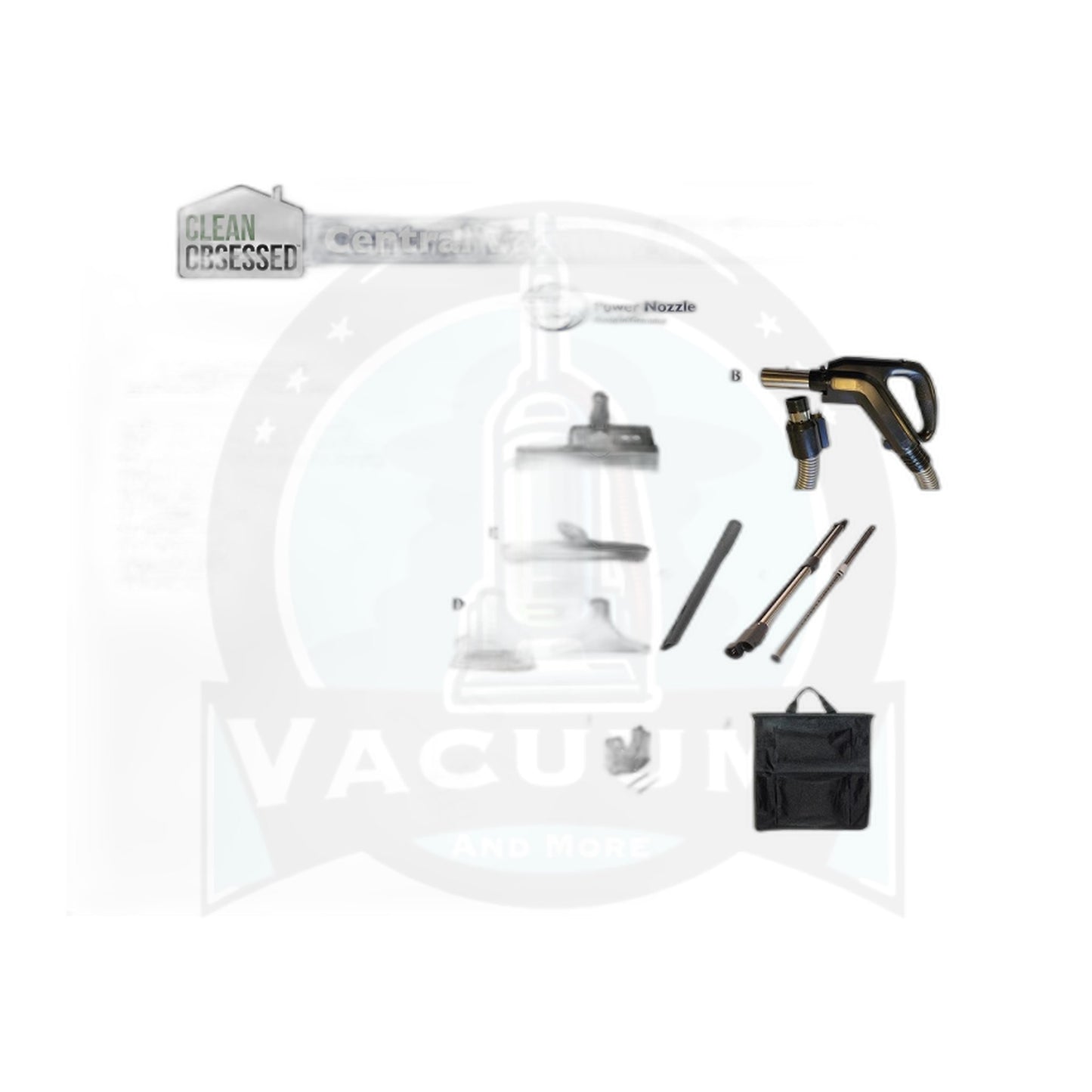 Clean Obsessed Complete SEBO Central Vac Kit, 35' Direct-Connect Hose, 15" Power Nozzle
