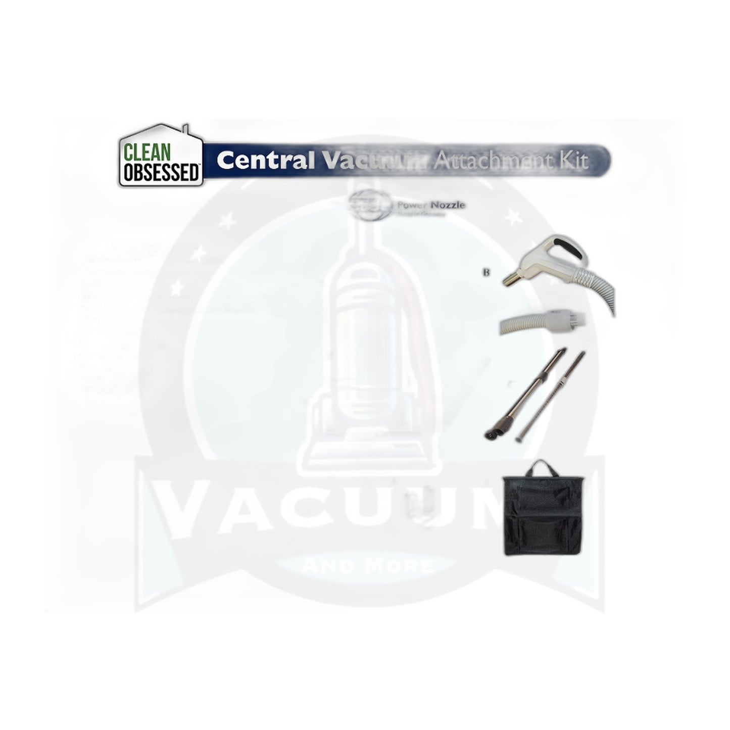 Clean Obsessed SEBO Central Vac Kit - 35' Direct-Connect Hose, 12" White Powerhead