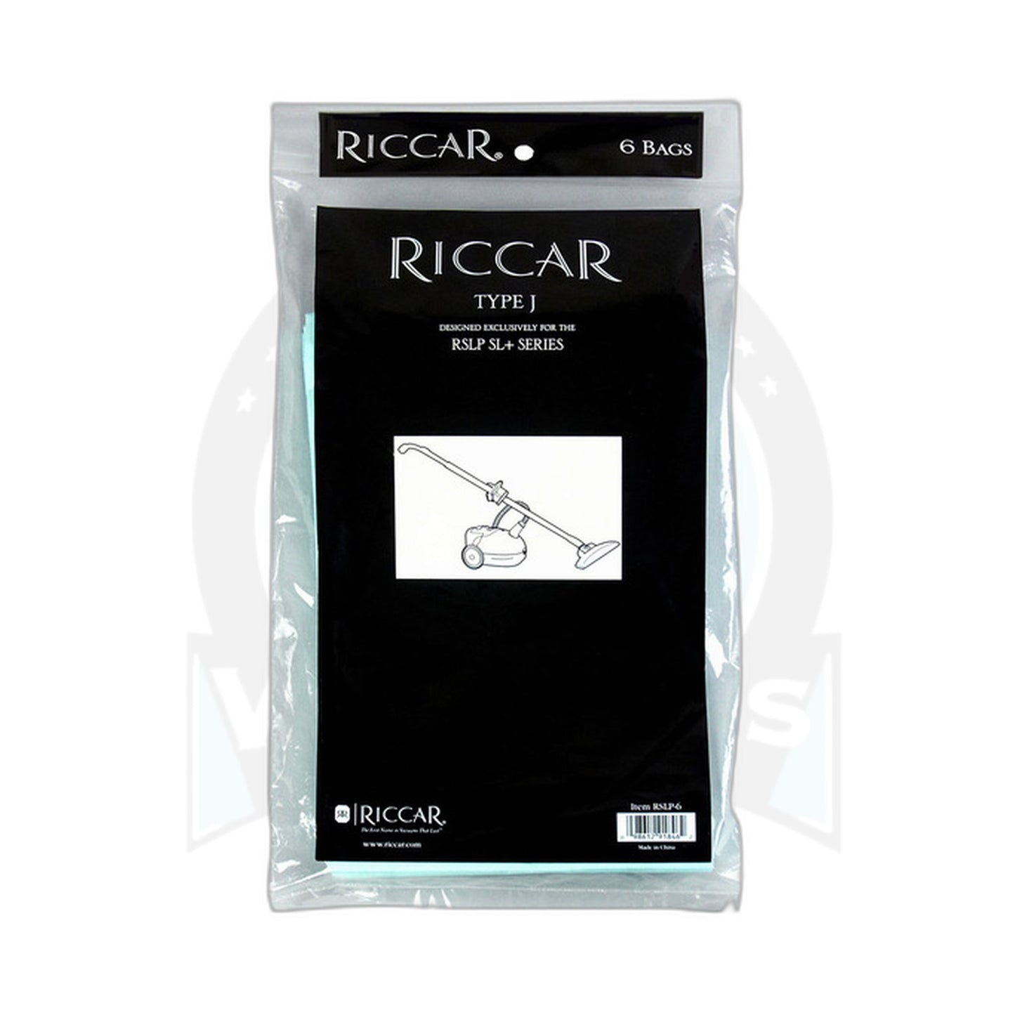 Riccar RSLP-6 SupraLite Canister Original Paper Bags, 6-Pack