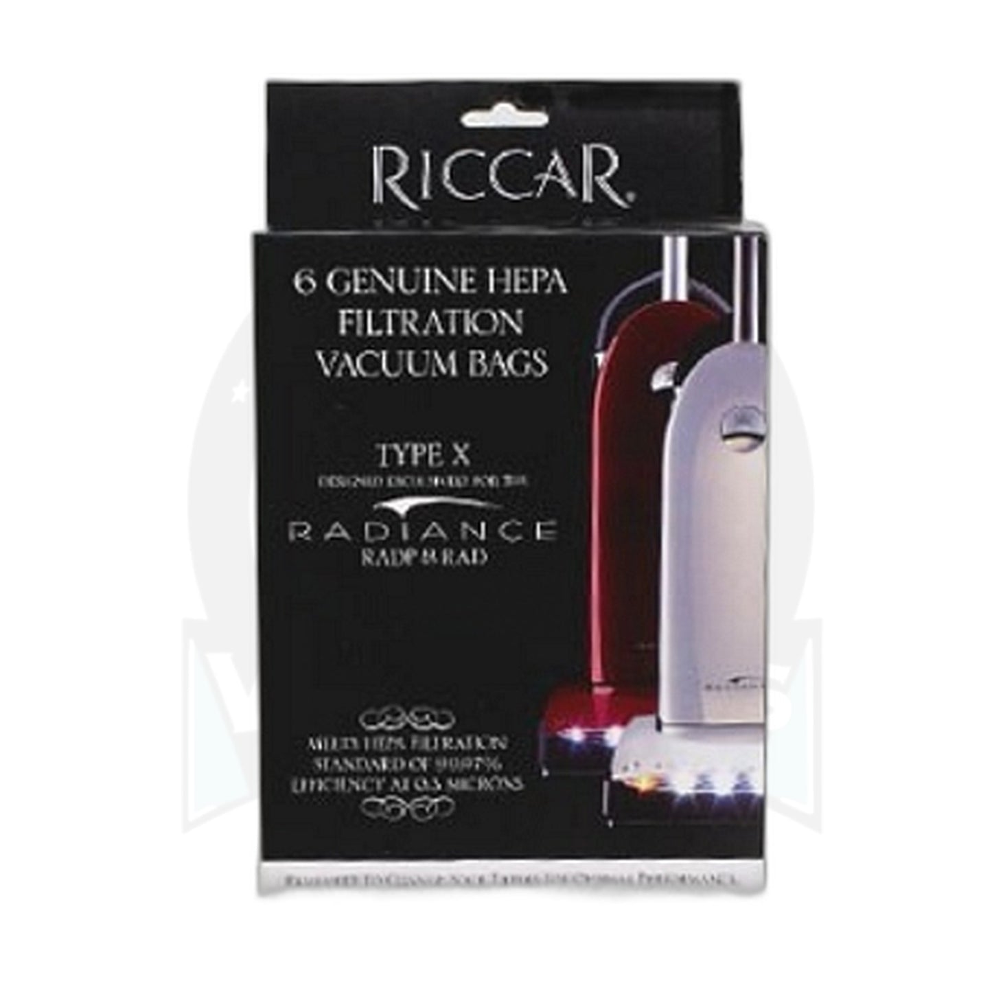 Riccar RXH-6 Type X Original Paper Bags for Radiance, 6-Pack