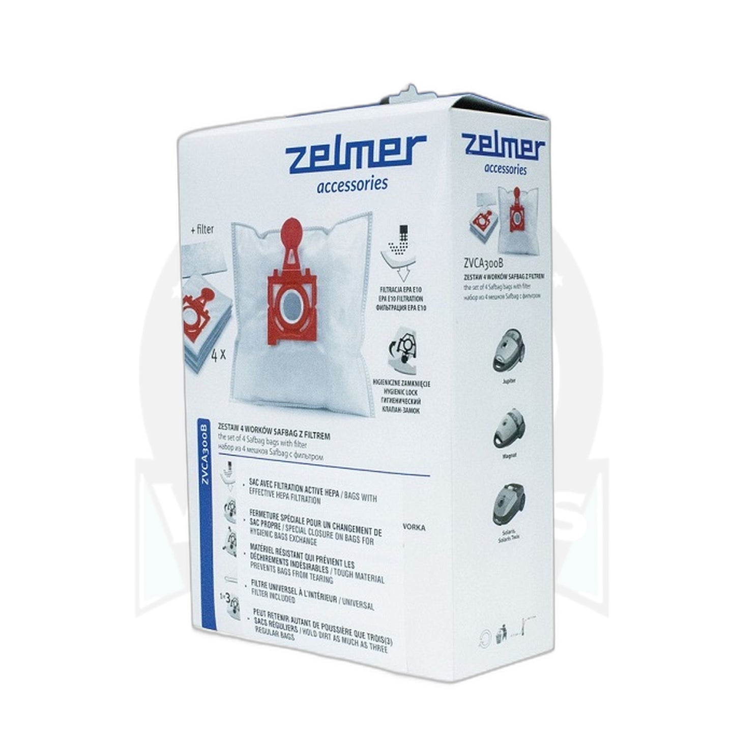 Zelmer HEPA Vacuum Bags 4-Pack + 1 Filter for VC3000 VC4000 VC5000